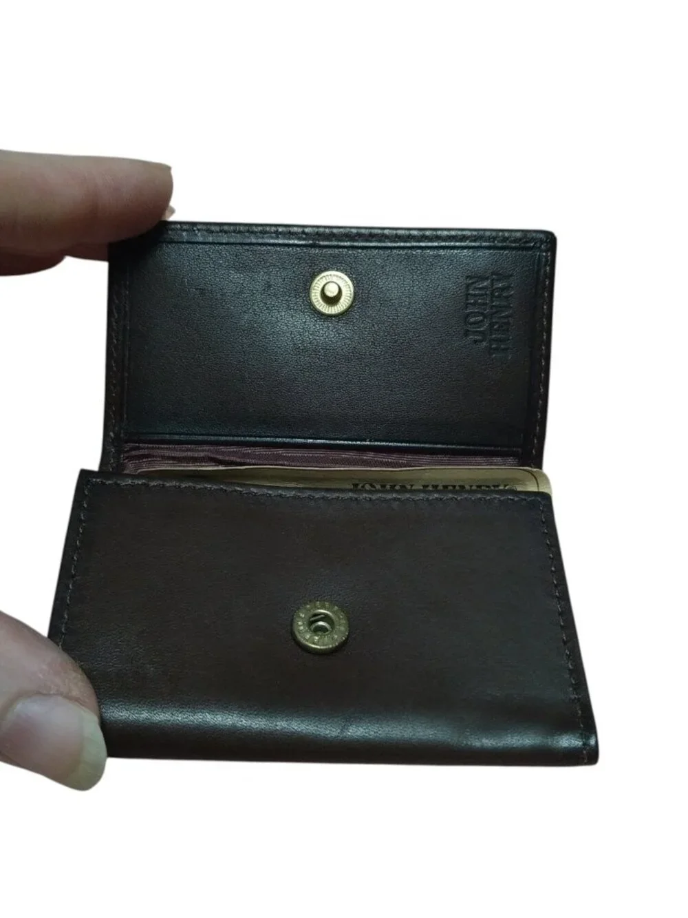 John Henry Brown Keyring Holder Trifold Glove Leather Classic New Old Stock